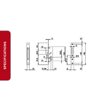 Iseo Mortise Lock 56-627CPBR